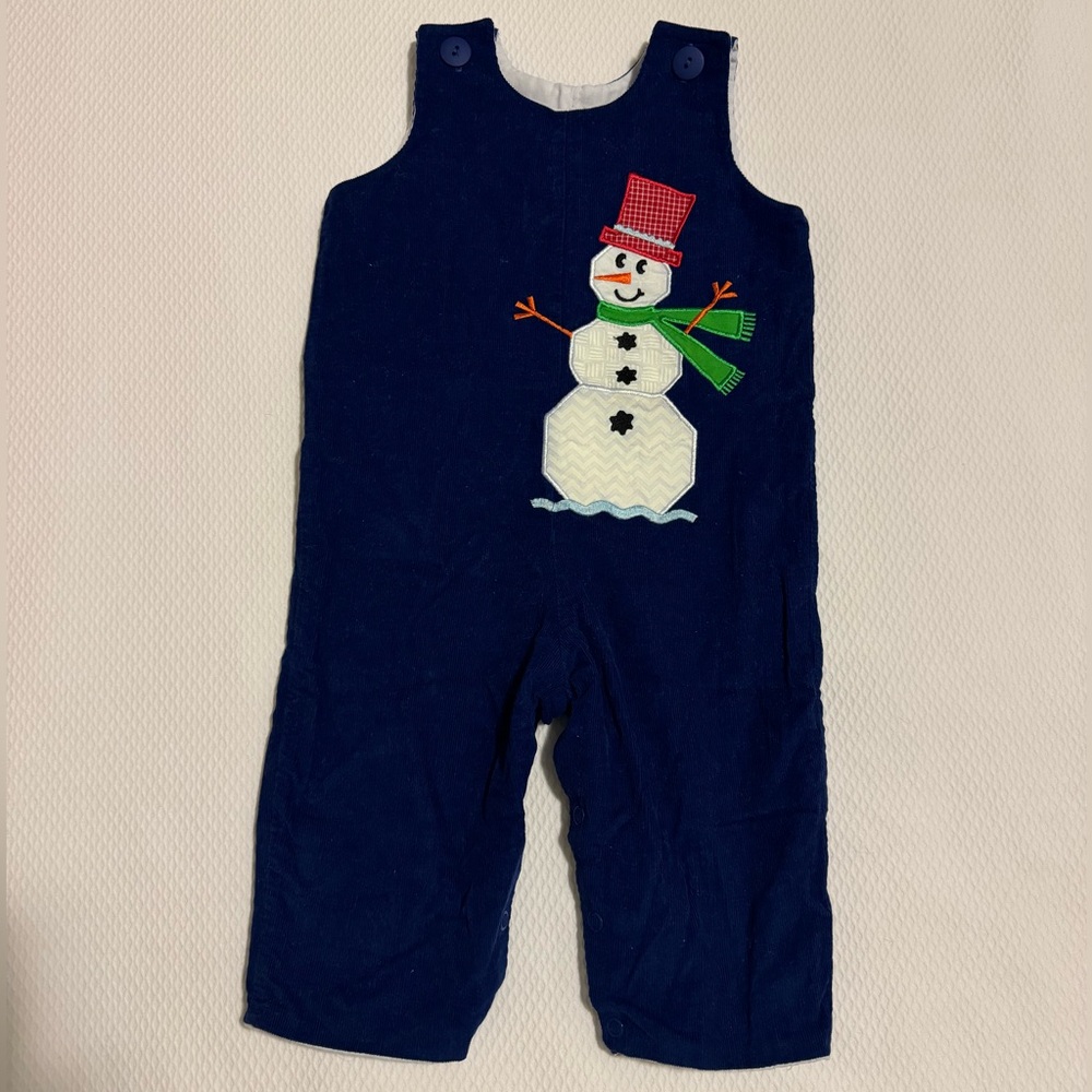 Mulberry St Boutique Snowman corduroy Longall - size 12M